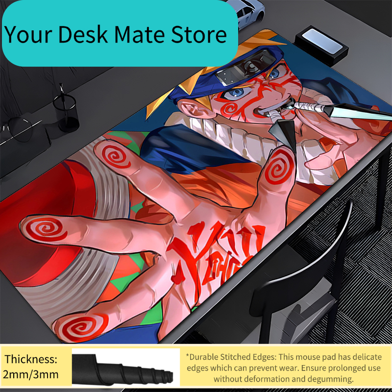 Gaming Accessories White - Mouse Pad Office Naruto Uzumaki Computer