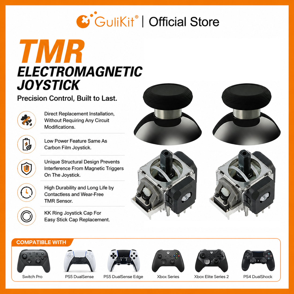 Gaming Accessories Controller - 10 Pairs GuliKit TMR Joystick with