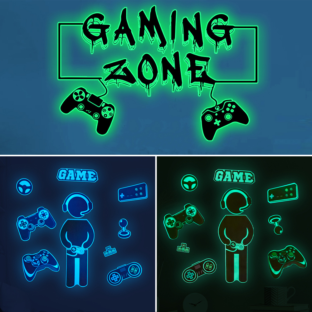 Gaming Accessories Wall - Game Handle Gaming Zone Luminous Wall