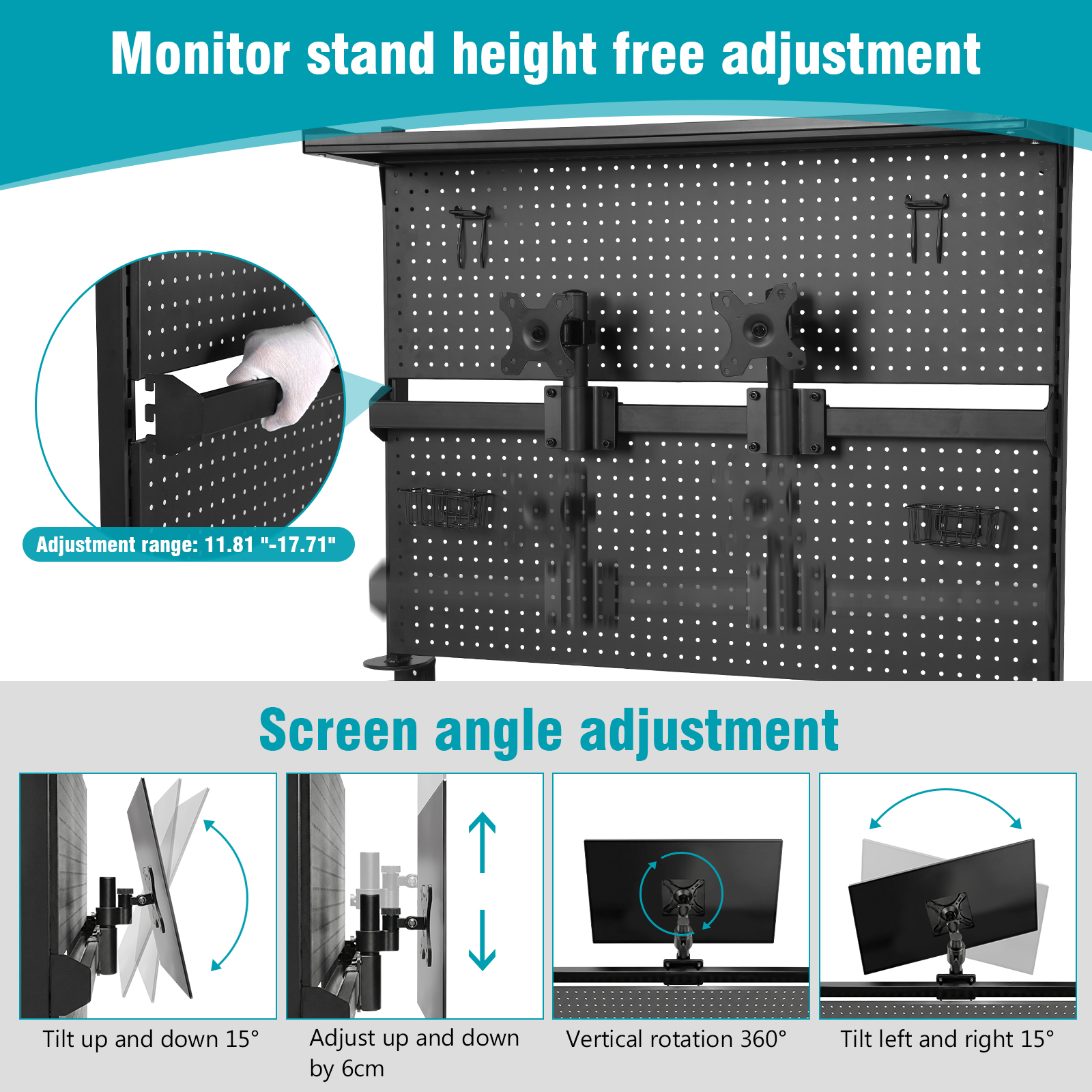 Desk Pegboard with Monitor Sta - Gaming Accessories For Gaming Desk recensione e prezzo