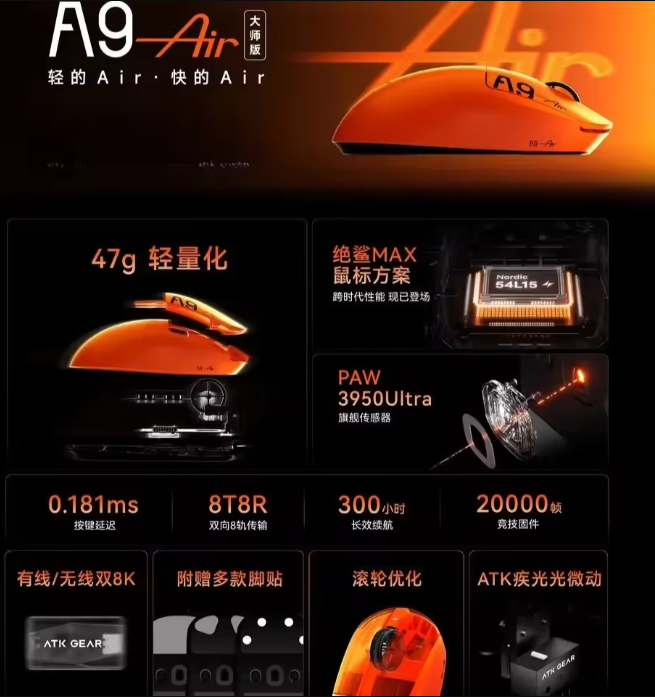 ATK A9 Air Ultimate Gaming Mou - Gaming Accessories To Gift recensione e prezzo