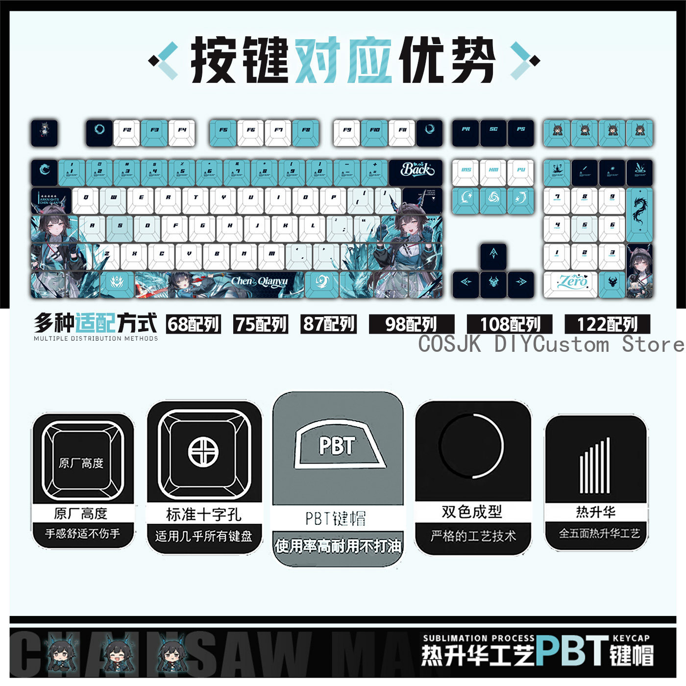 122 Keys Anime Chen Qianyu Ark - Gaming Accessories To Gift recensione e prezzo