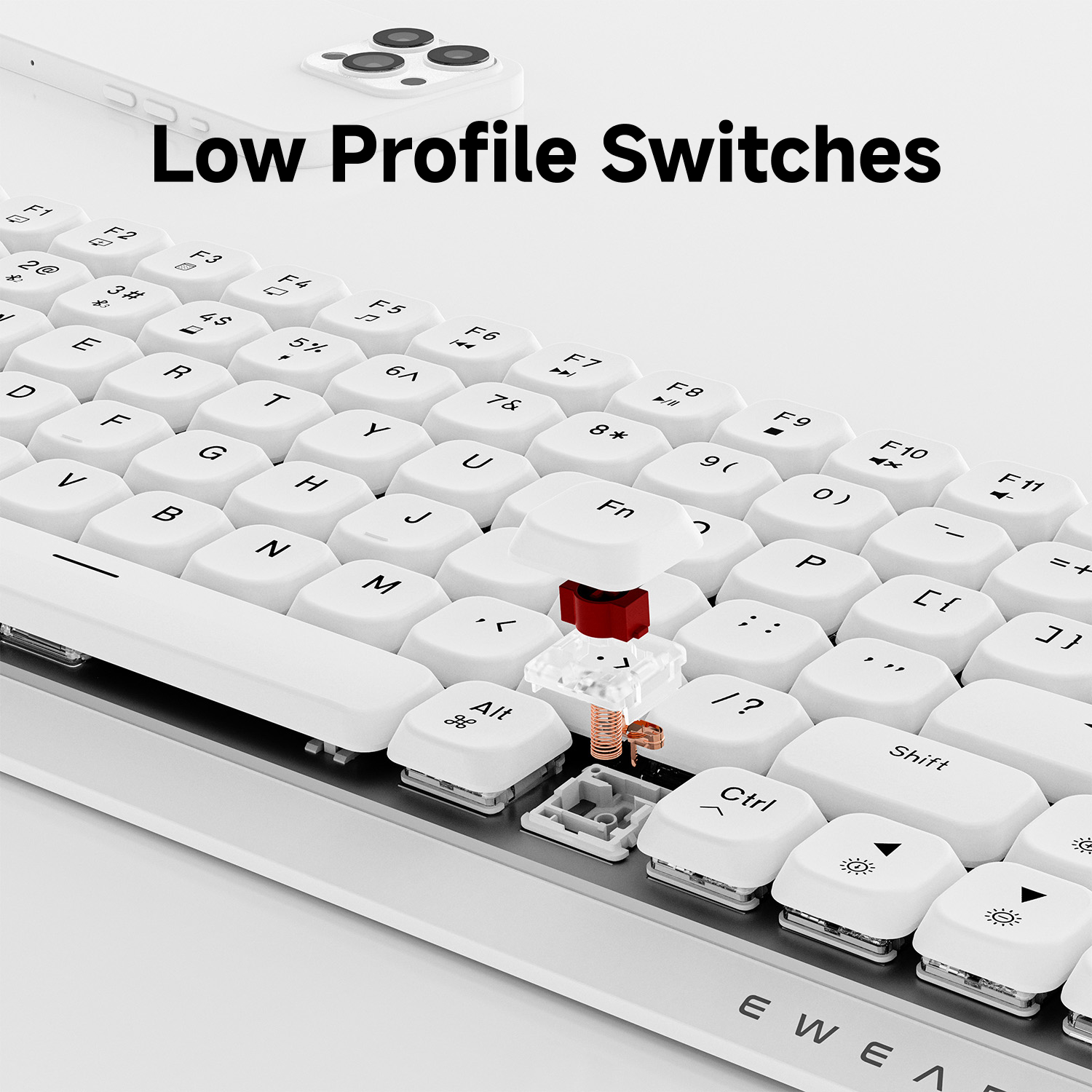 EWEADN 84 Keys Tri-Mode Low Pr - Gaming Accessories White recensione e prezzo